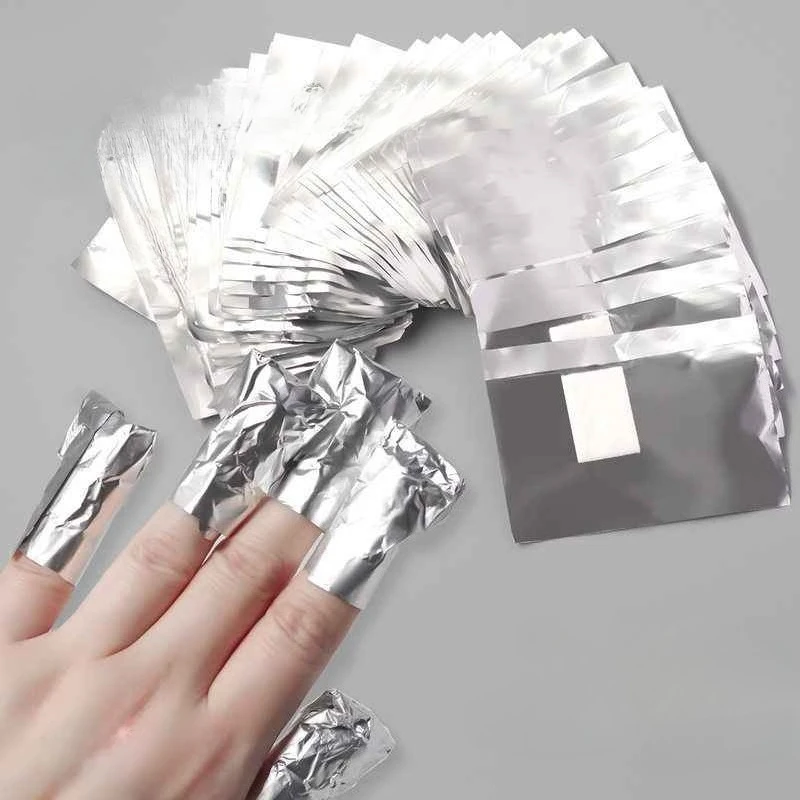 Nail Foil Transfer - 100 sztuk Remover folia aluminiowa okłady