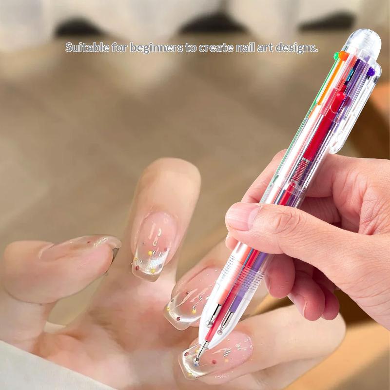 Nail Art Dotting Tool - 6 w 1 Kryształowy ołówek do