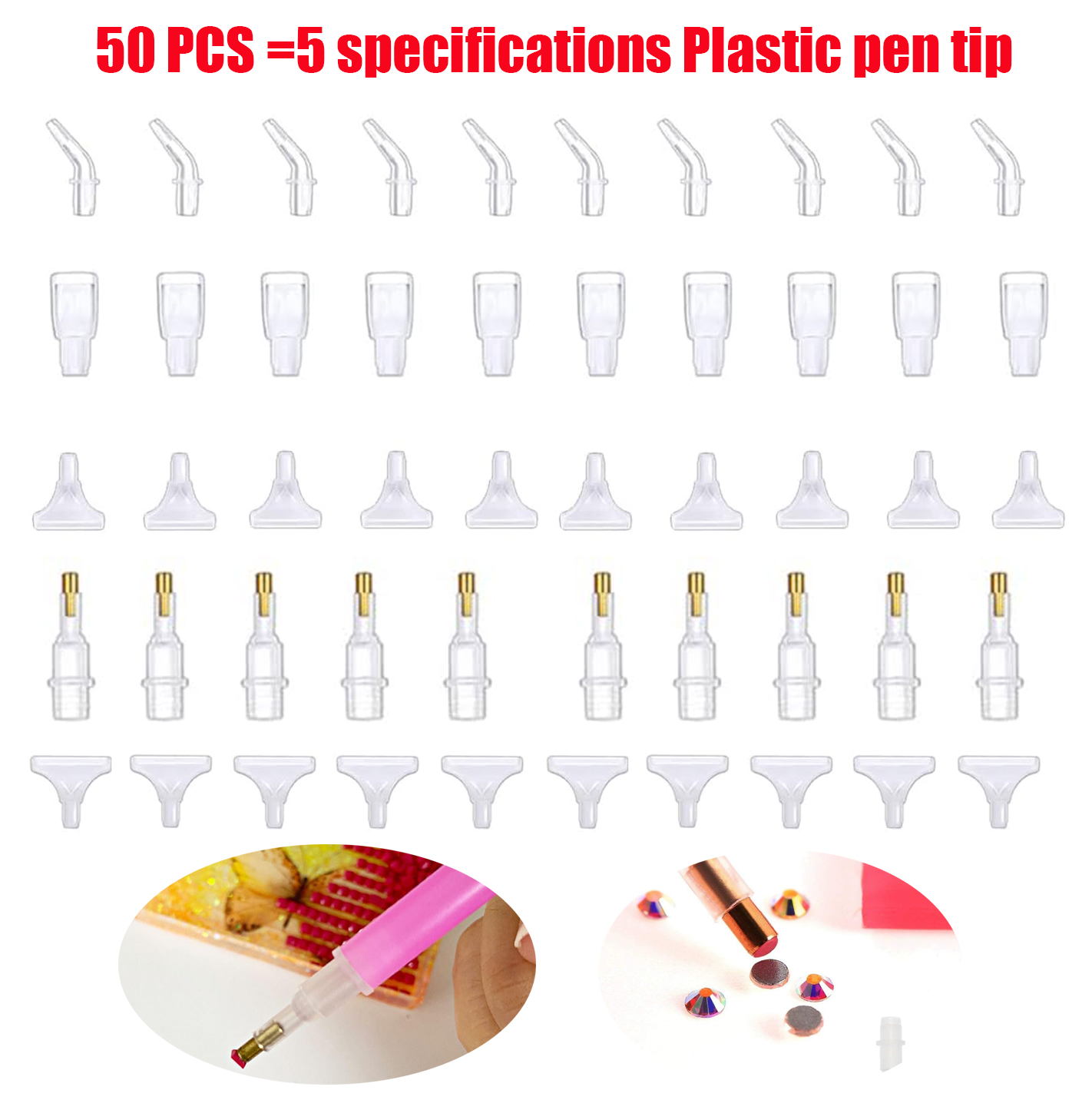 Nail Art Dotting Tool - 50 szt. Końcówek do pisaka do