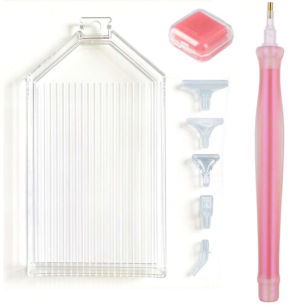 Nail Art Dotting Tool - Zestaw akcesoriów do diamond painting, tacka