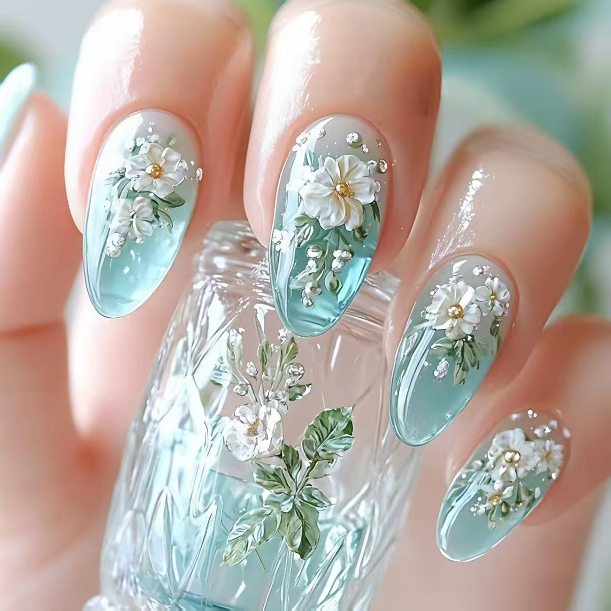 Nail Art Full Design - Średnie sztuczne paznokcie dla kobiet i