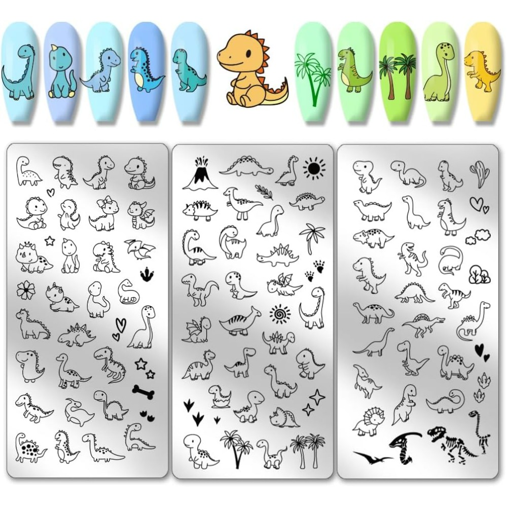 Nail Art Inspo - 3 szt. Płytek do stemplowania paznokci