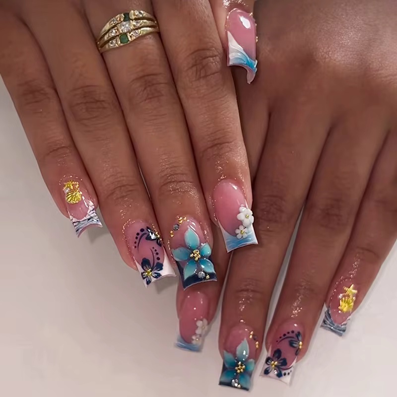 Nail Art Full Design - 24 szt. Proste Białe Sztuczne Paznokcie