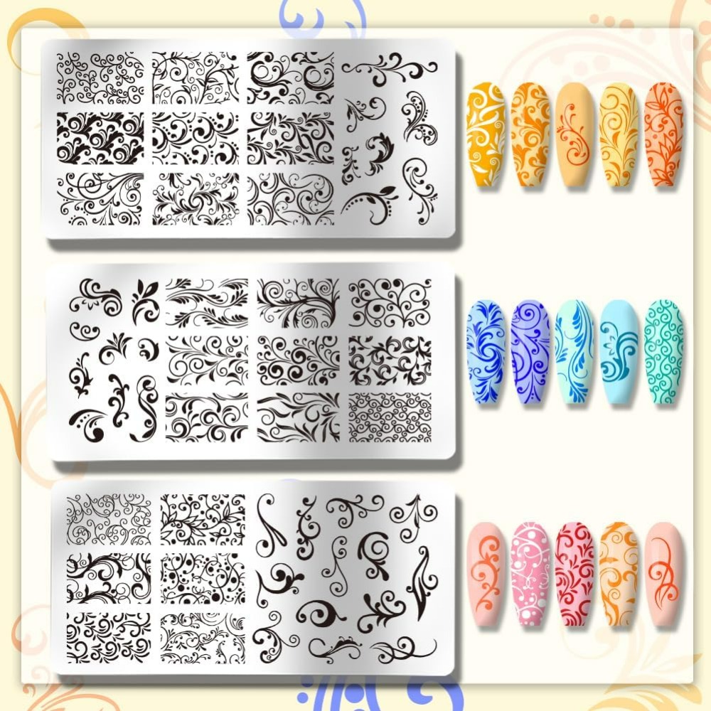 3 szt. Wzór wirowy szablony do – Nail Art Inspo recenzja i cena