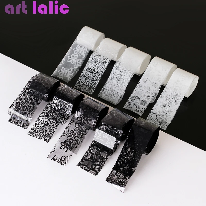 10 Rolek 2,5*60cm Nowa Czarno- – Nail Foil Transfer recenzja i cena