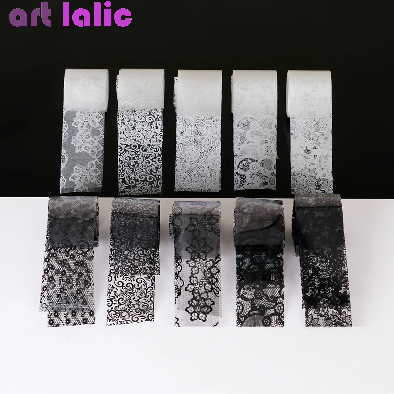 10 Rolek 2,5*60cm Nowa Czarno- – Nail Foil Transfer recenzja i cena