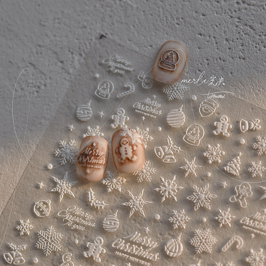 5D Relief czysty biały wesołyc – Nail Art Xmas Tree recenzja i cena