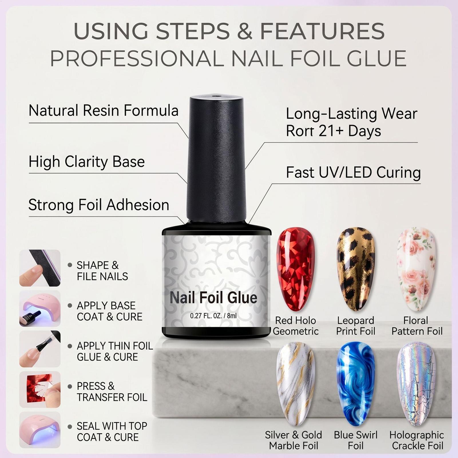 Klej do folii na paznokcie 8ml – Nail Foil Transfer recenzja i cena