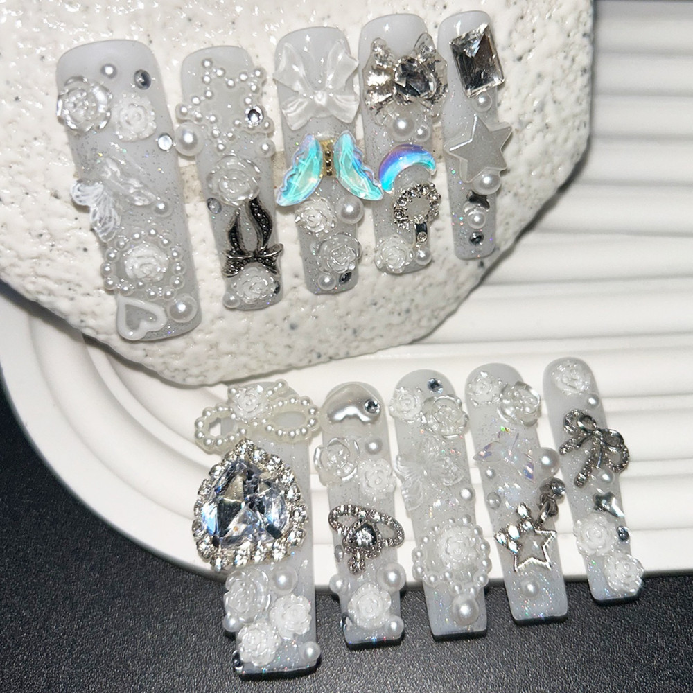 10 SZT. Urocze białe ręcznie r – Nail Art Inspo recenzja i cena