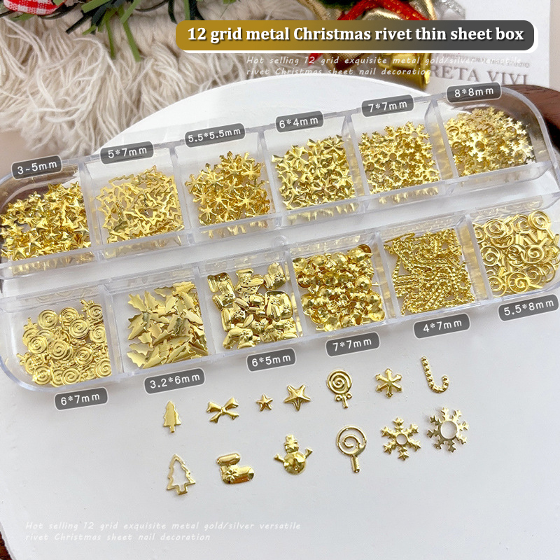 12 Siatek Świąteczne Metalowe  – Nail Art Xmas Tree recenzja i cena