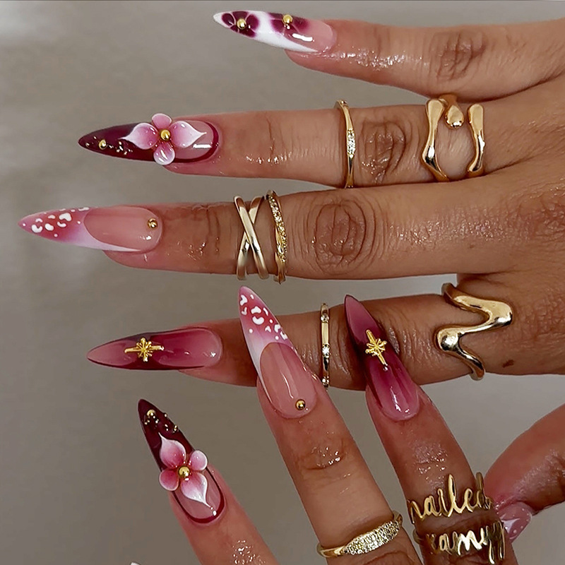 24 szt. Francuskie Różowe Pazn – Nail Art Full Design recenzja i cena