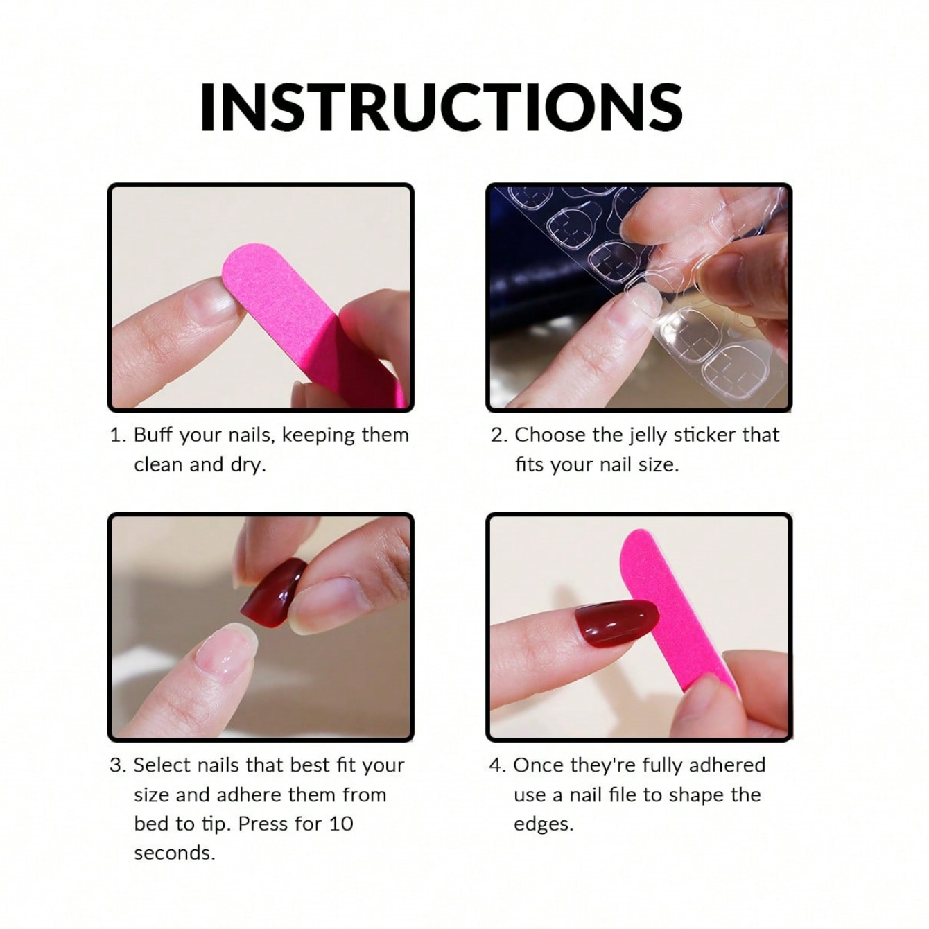 10 szt. Czysto ręcznie dociska – Nail Art Inspo recenzja i cena
